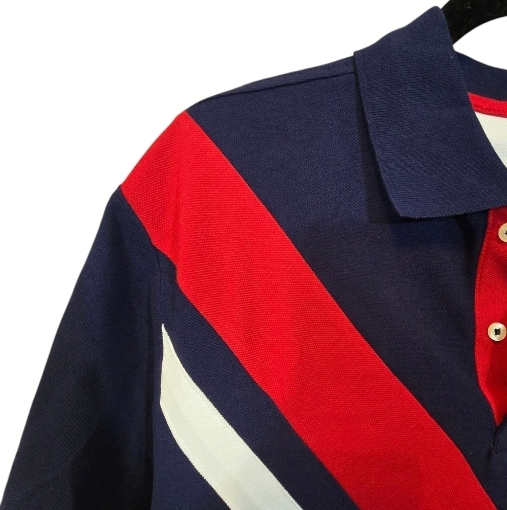 U.S. Polo Assn. Diagonal Stripe Pique Polo Shirt Blue & Red NWT Size XL - Picture 6 of 15